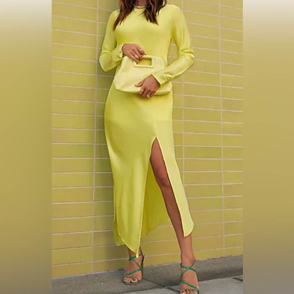 EXPRESS Yellow Long Sleeve Dress
